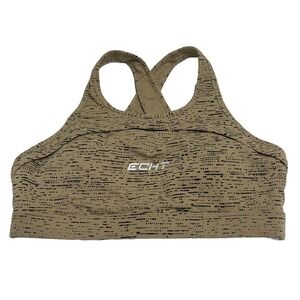 ECHT Sports Bra In Vintage Beige BLACK. PADDED. GYM, ATHLETIC WEAR Women's Large